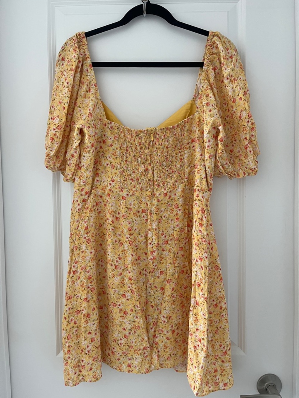 Ever New Yellow Floral Lace-Up Mini Dress - Picture 5 of 5